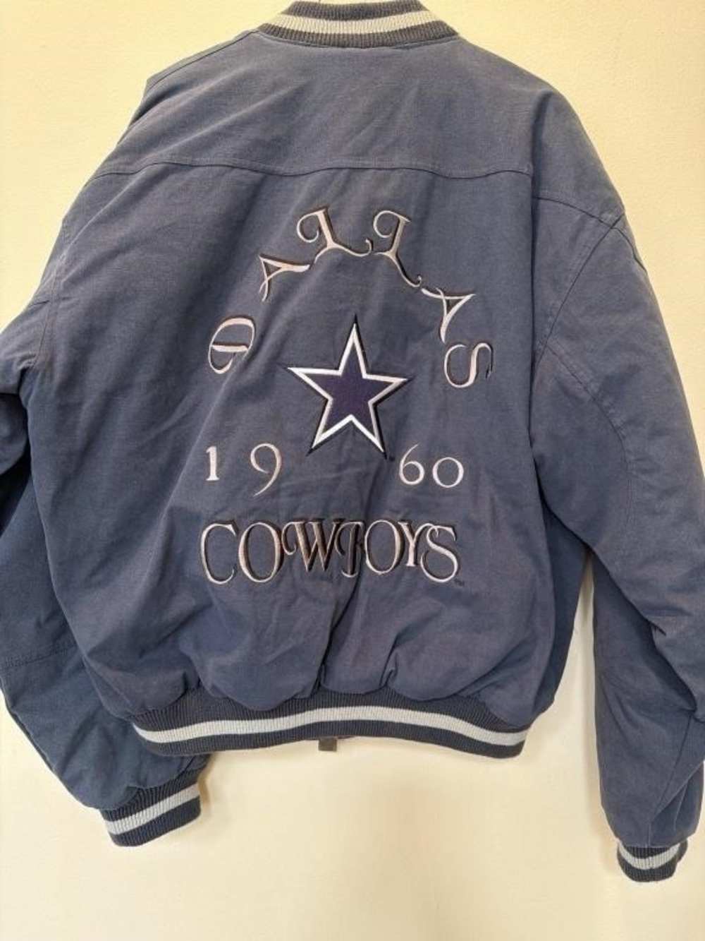 Vintage 1960 Dallas Cowboys Nutmeg Throwbacks NFL Bomber Jacket Mens M EUC